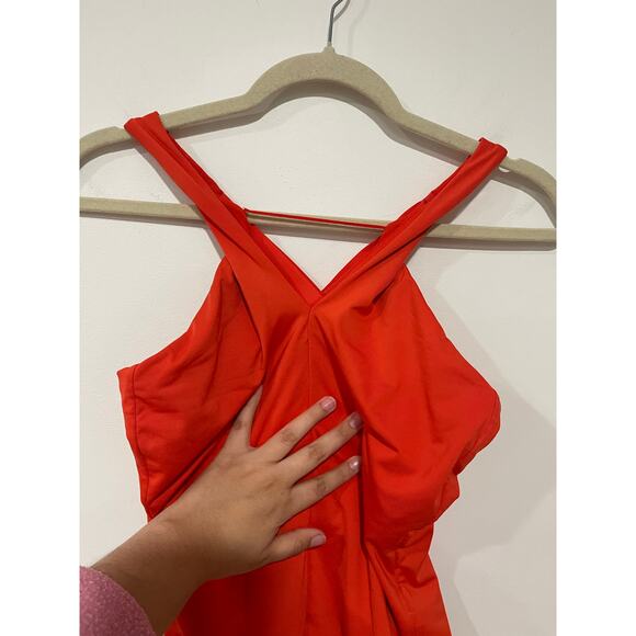 Athleta Orange Cross Back Tankini Athletic Swimwear Summer - Picture 6 of 8